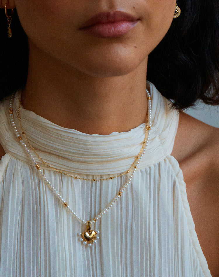 Pearl Heart Necklace Set
